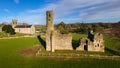 Aerial view. St Mary`s Abbey and Cathedral. Ferns. co Wexford. Ireland Royalty Free Stock Photo